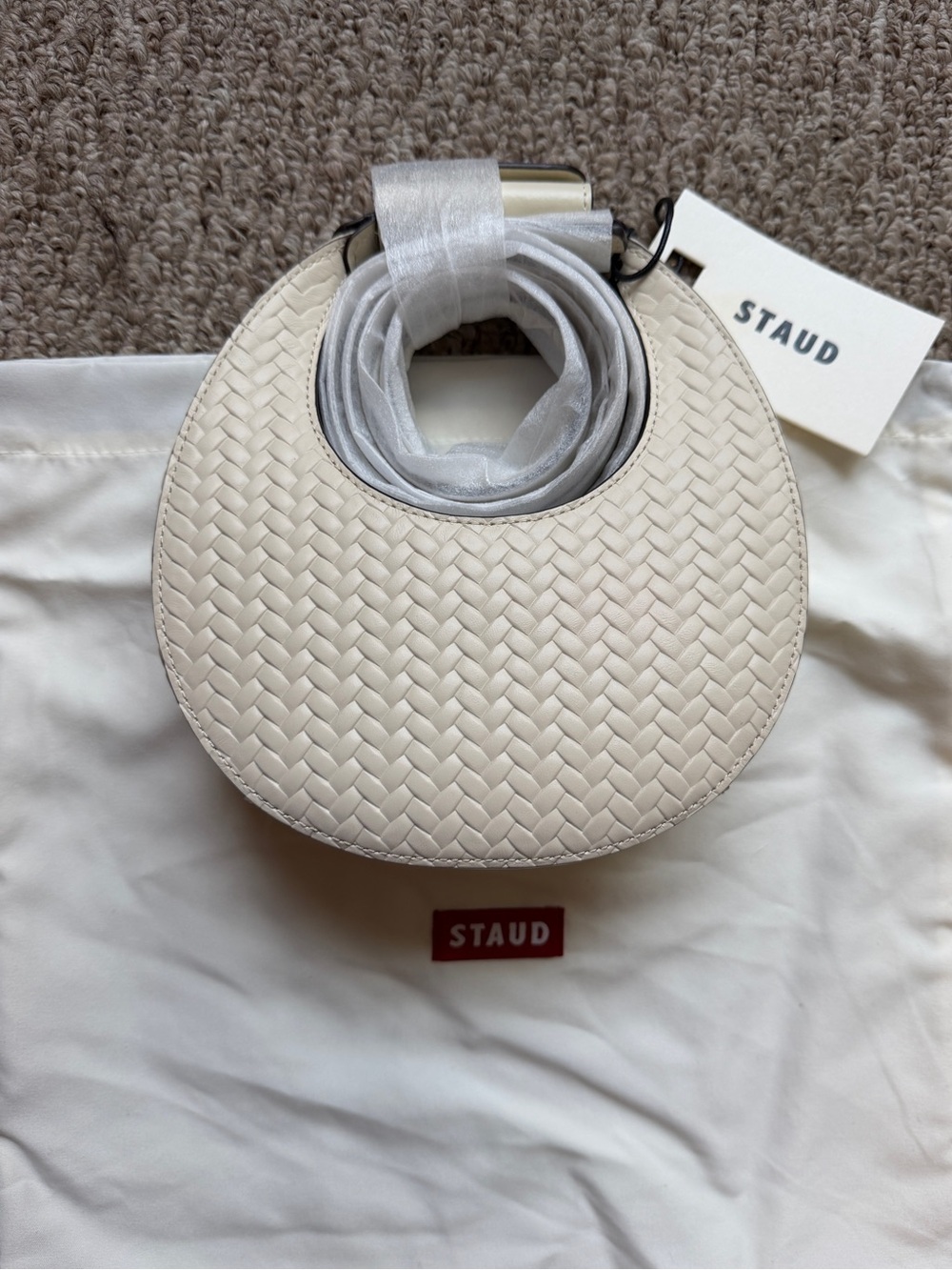NWT STAUD White Mini Moon Bag